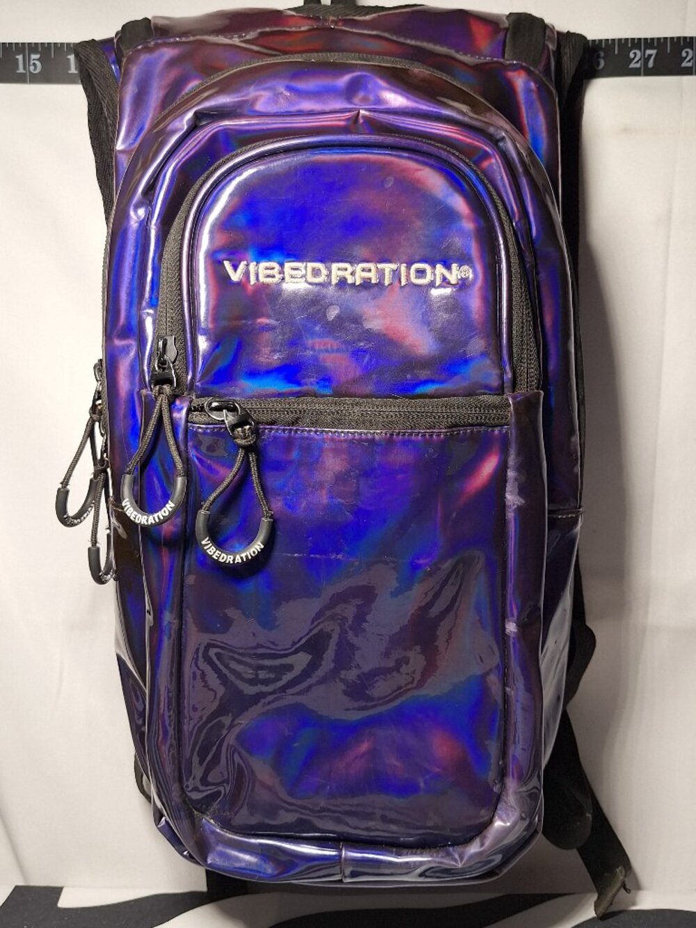 Vibedration Hydration Backpack w/o bladder- Holographic - Purple/Blue - Used